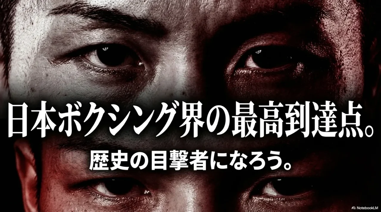 井上尚弥と中谷潤人の一戦を、日本ボクシング界の最高到達点として表現した画像。