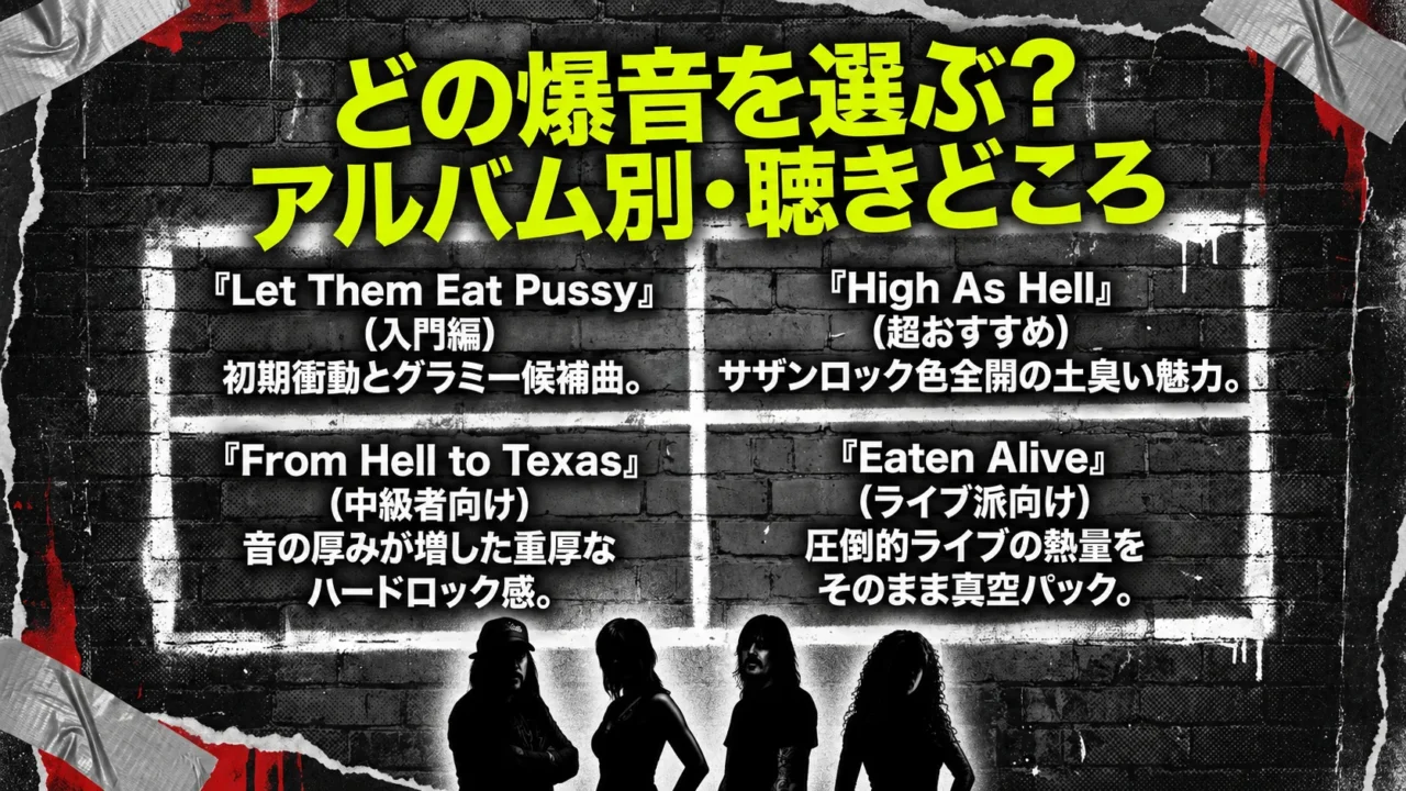 ナッシュビルプッシーのおすすめアルバムと聴きどころを紹介する画像