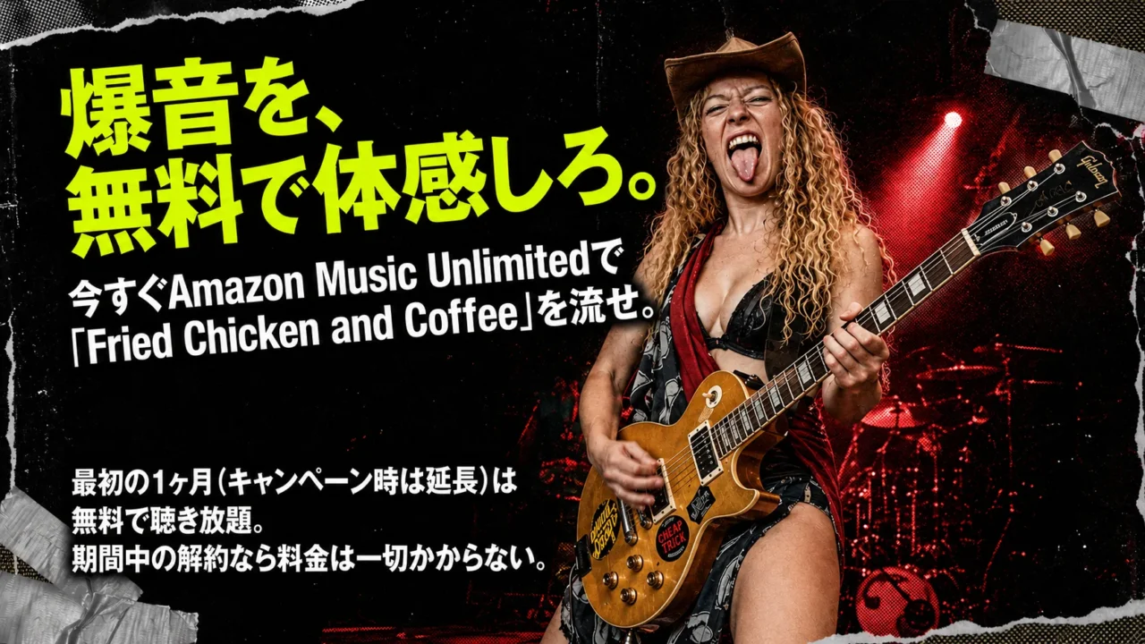 Amazon Music UnlimitedでナッシュビルプッシーのFried Chicken and Coffeeを無料体験する案内画像