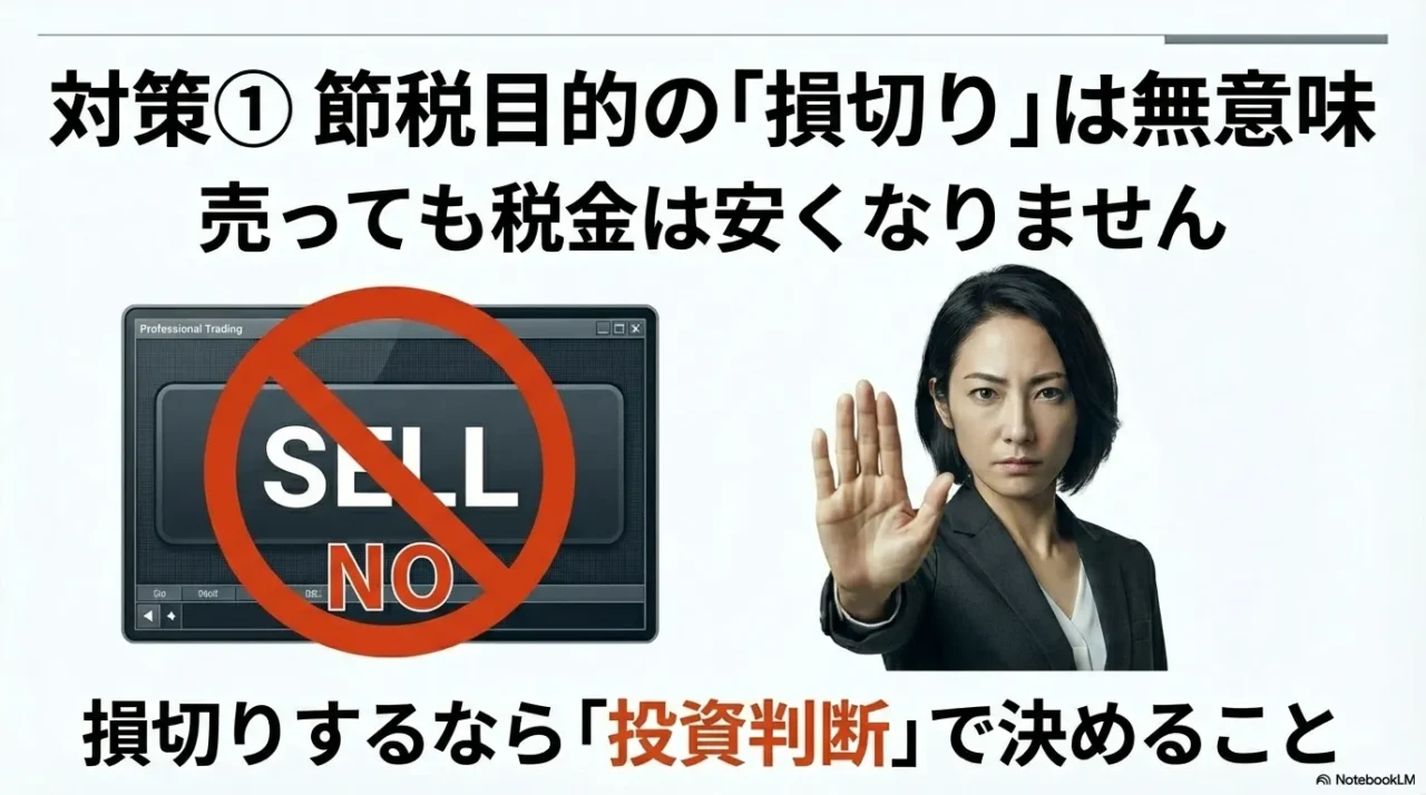 新NISAでは損切りしても税金が安くならないことを示す画像