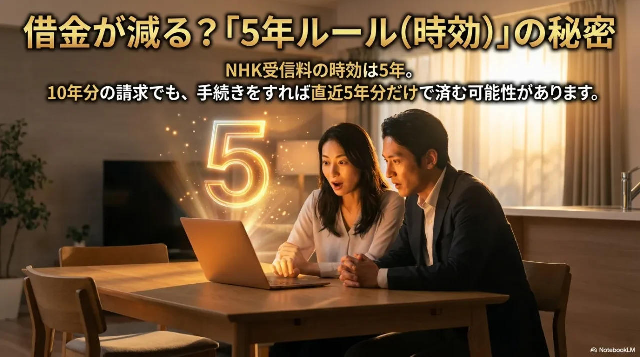 NHK受信料は5年以上前の分を時効で減らせる可能性がある