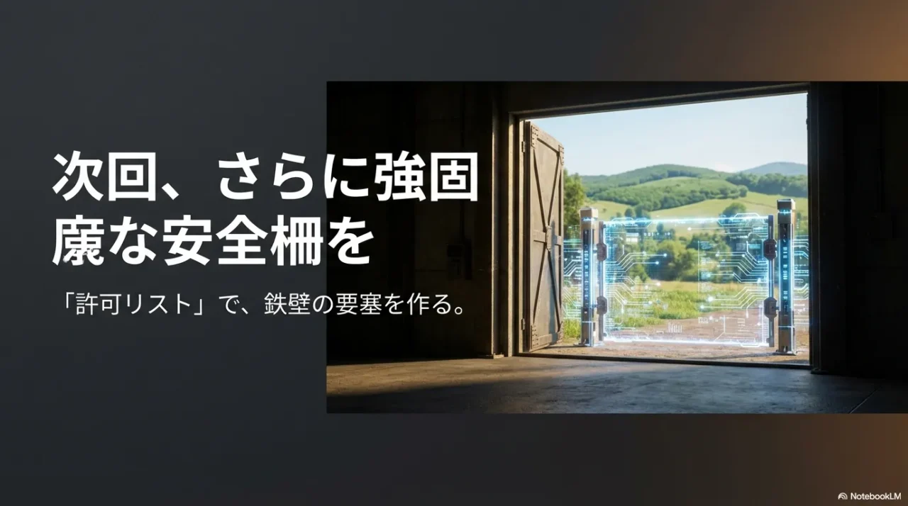 次回は許可リストでOpenClawの安全柵を強化する予告画像