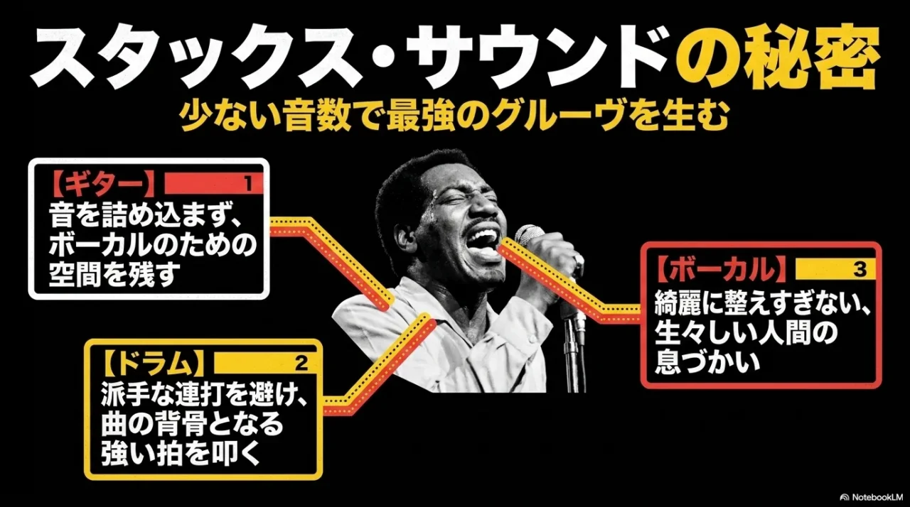 ギター、ドラム、歌声からスタックス・サウンドの特徴を解説するオーティス・レディングの画像