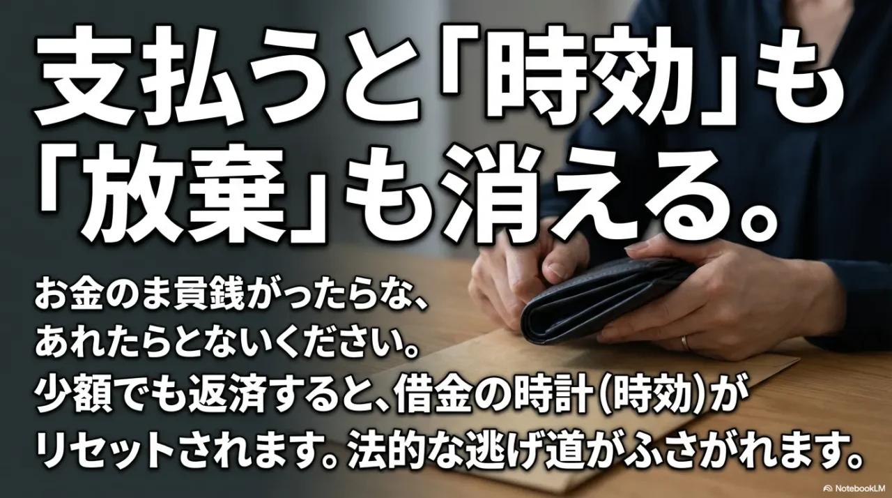少額の返済でも借金の時効や放棄の権利が消滅するリスク