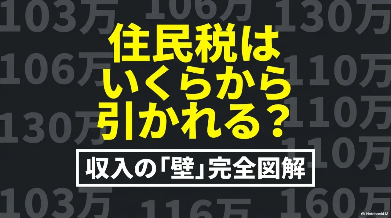住民税はいくらから引かれるのかと収入の壁全体をまとめた導入画像