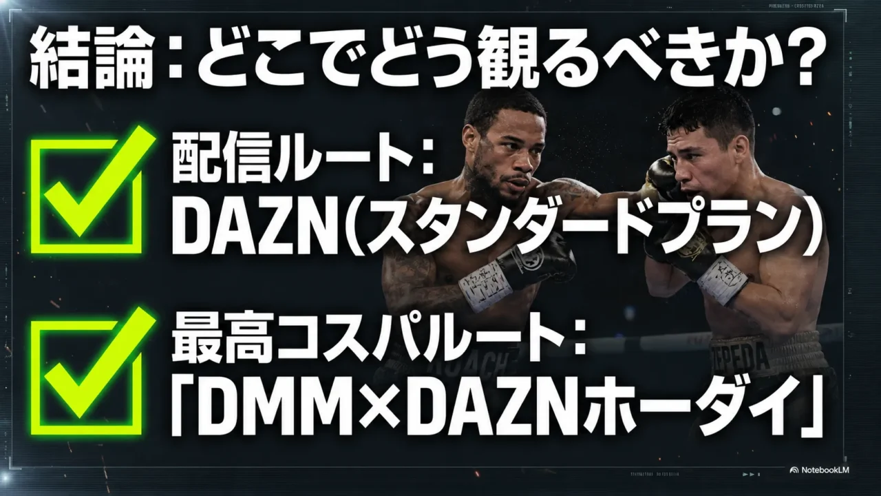 ローチvsセペダの配信ルートとDMM×DAZNホーダイの視聴案内