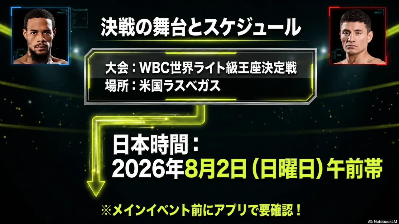 ローチvsセペダの開催地と日本時間2026年8月2日午前帯の案内