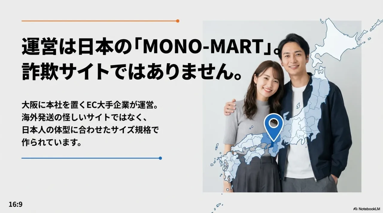ロッキーモンローは日本企業MONO-MART運営で日本向けサイズ規格という安心材料