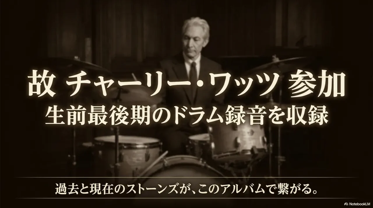 ローリングストーンズ新作に故チャーリー・ワッツの録音が収録されることを示す画像