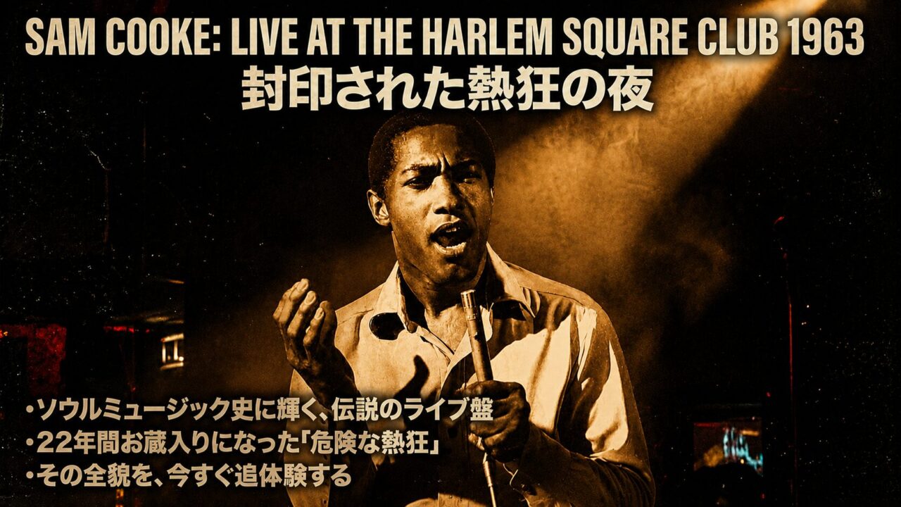 サム・クックのライブ盤『Live at the Harlem Square Club, 1963』の概要を紹介するイメージ