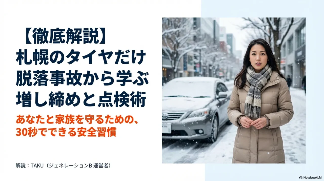 札幌のタイヤ脱落事故から学ぶ増し締めと点検の要点を示す画像