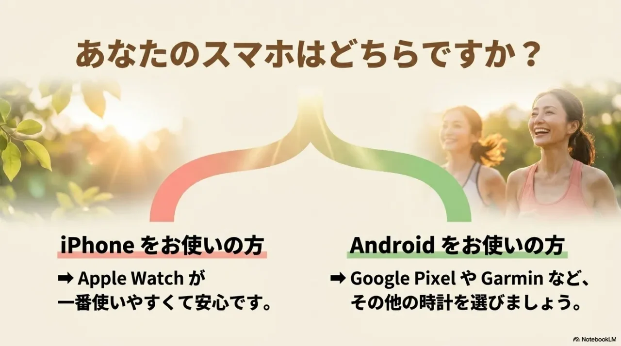 iPhoneとAndroidで変わる50代女性向けスマートウォッチの選び方