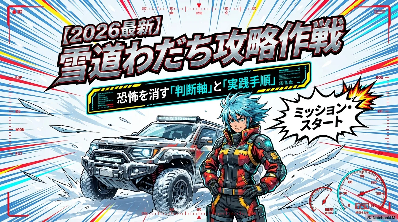 雪道のわだち対策をまとめた攻略イメージ