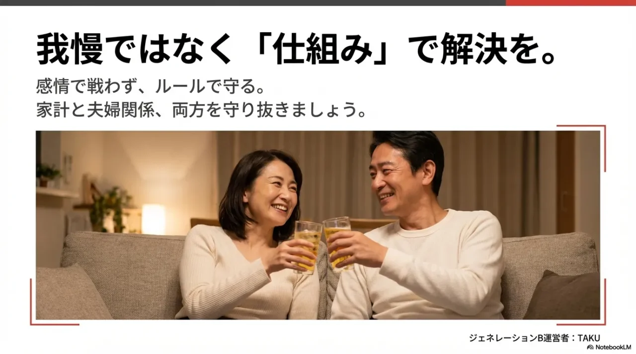 夫婦でルール運用し飲み会問題を解決するイメージ