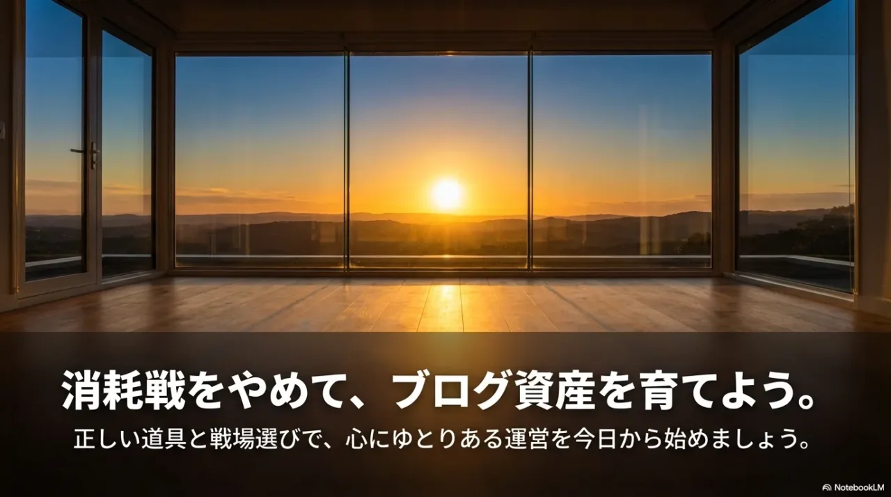 消耗戦をやめてブログ資産を育てようという締めの画像