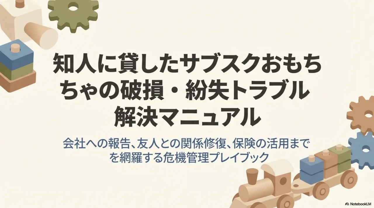 知人に貸したサブスクおもちゃの破損や紛失トラブルの対応手順をまとめた全体概要