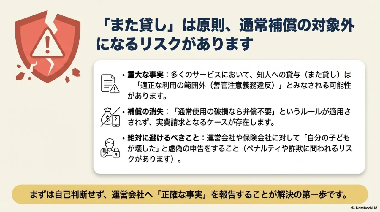 サブスクおもちゃを知人に貸すと補償対象外になるリスクの解説