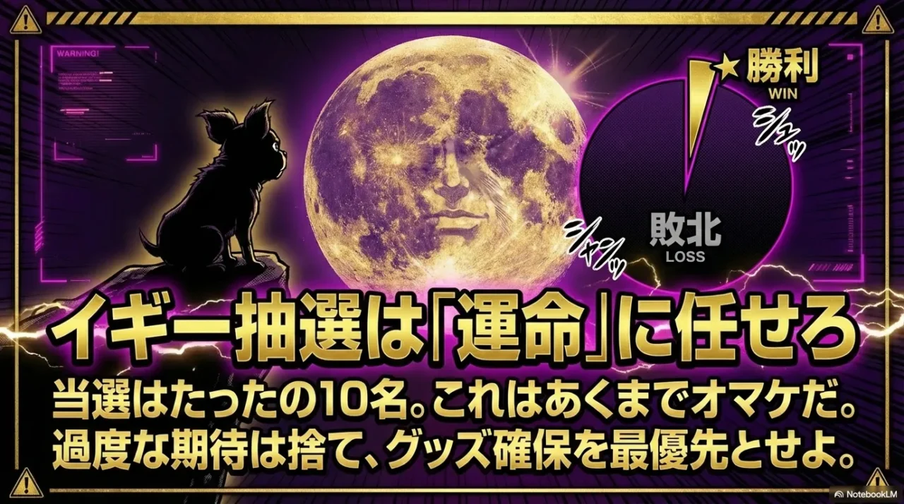 イギー抽選は当選10名で運命任せ、期待しすぎない姿勢を示す画像