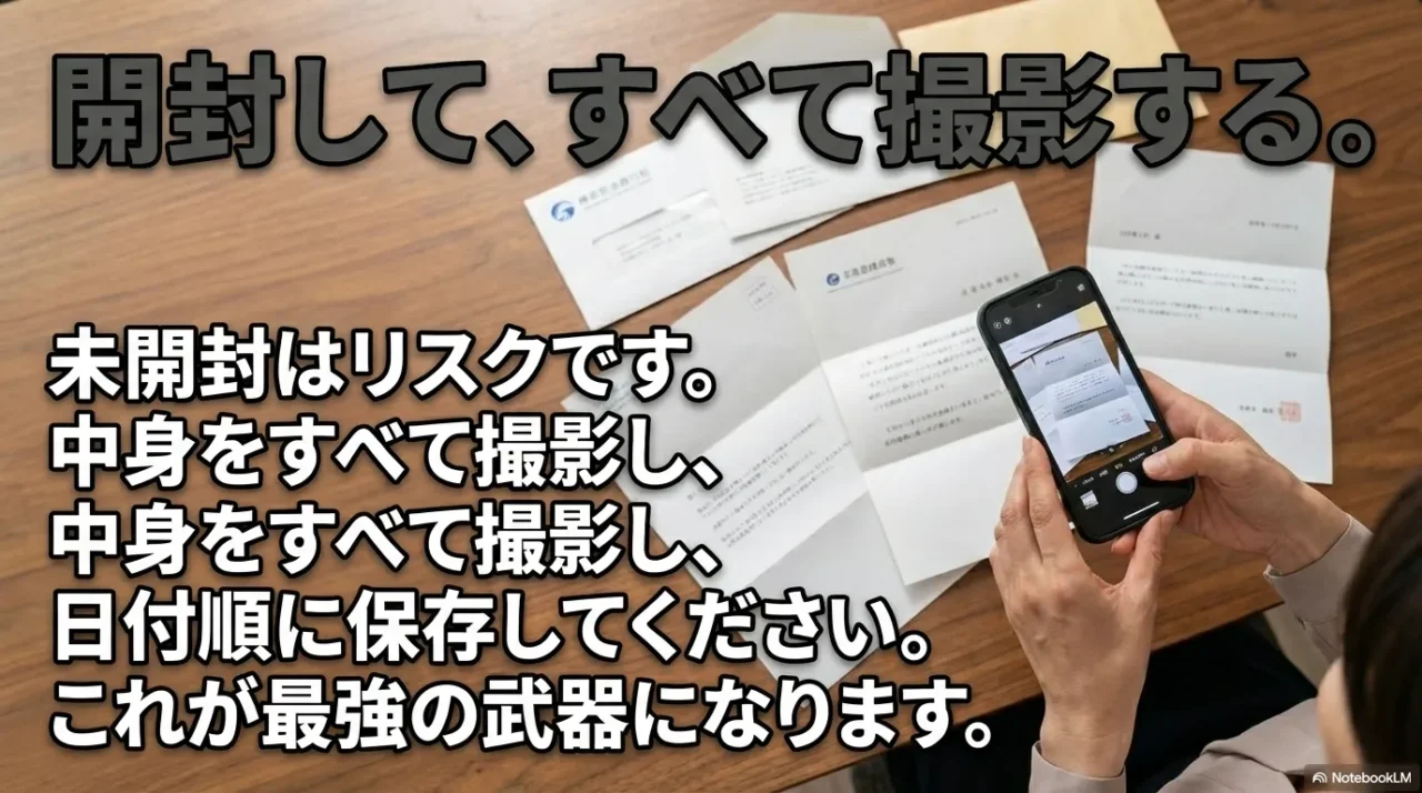 督促状は開封して全ページをスマホで撮影して証拠保全