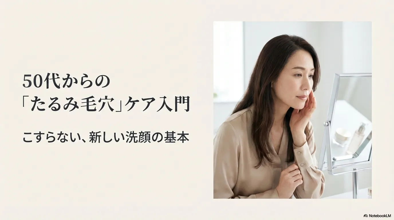 50代からのたるみ毛穴ケア入門とこすらない洗顔の基本を示すカバー画像