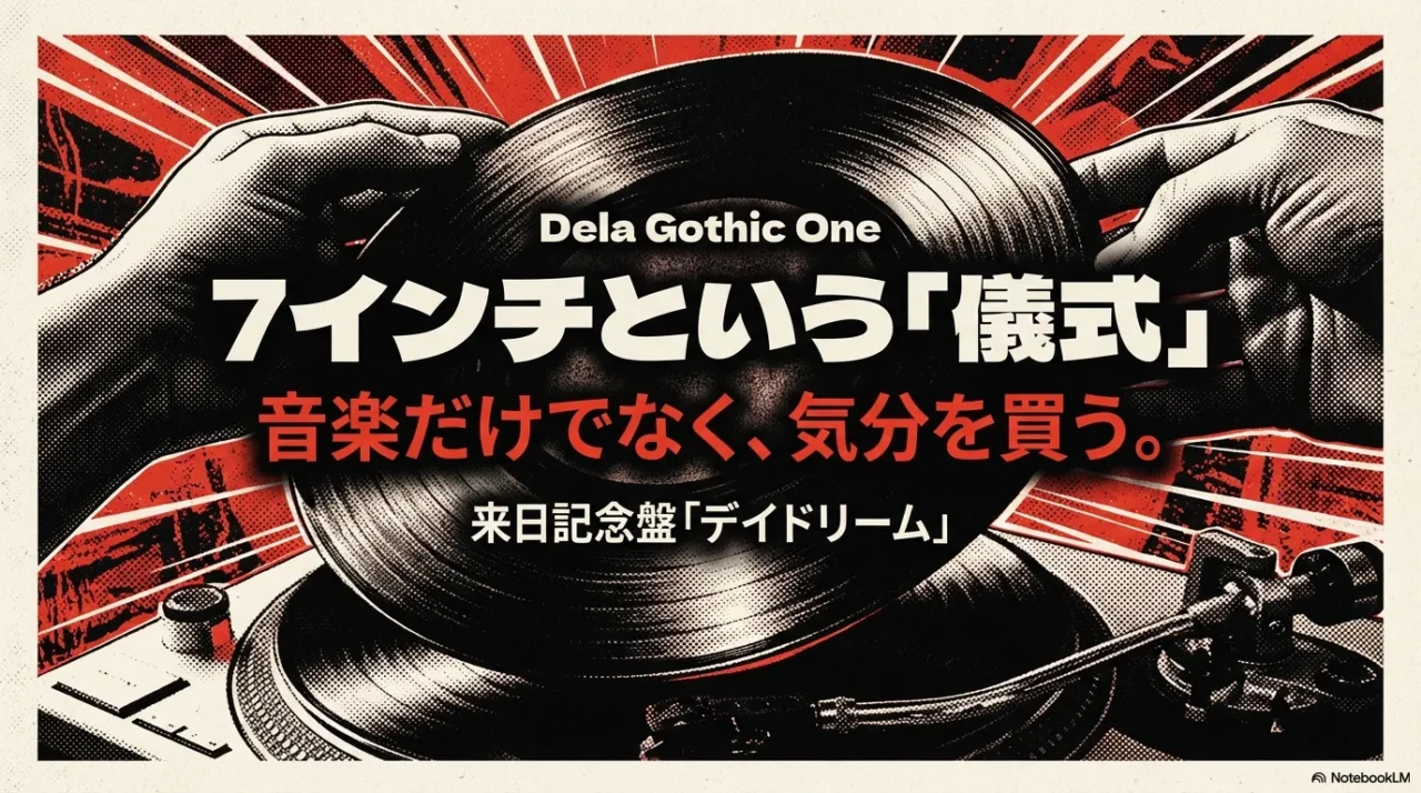 7インチは音楽だけでなく気分を買う儀式だと伝えるイラスト