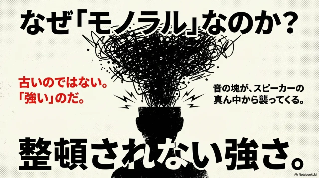モノラルは古いのではなく強いという主張を伝えるイラスト