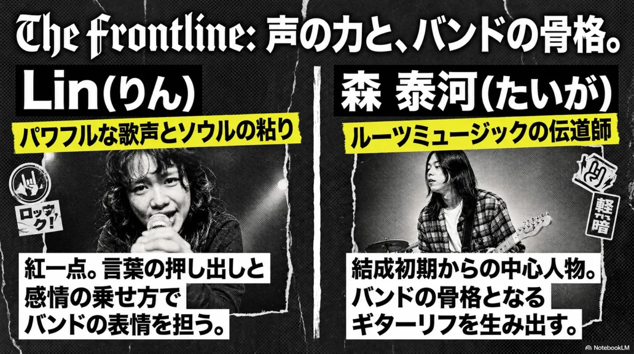 the TigerのLinと森泰河の人物像を紹介する画像
