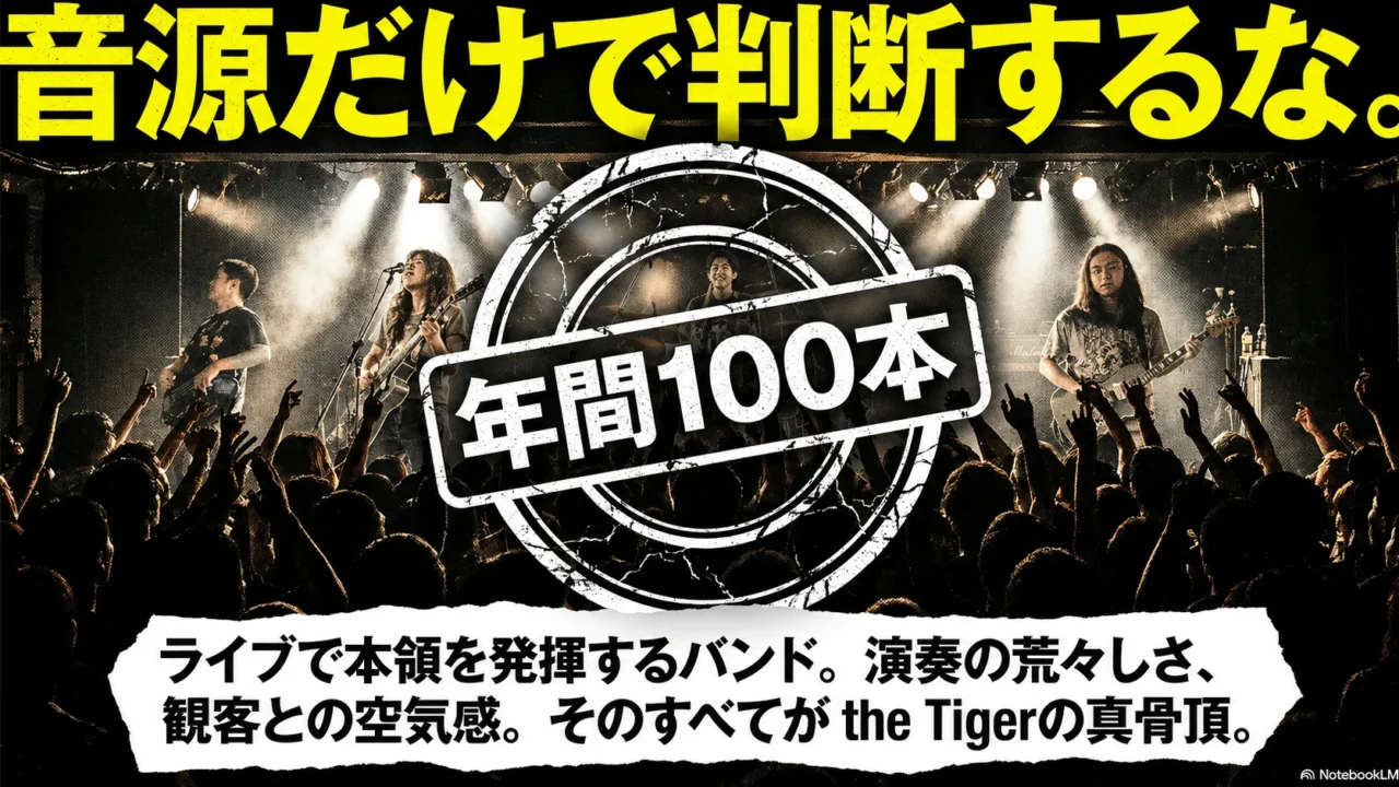 the Tigerのライブ本数とライブバンドとしての熱量を伝える画像