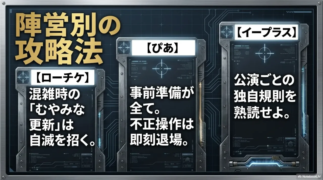 ローチケ、ぴあ、イープラスなどプレイガイド別のチケット争奪戦対策をまとめた画像