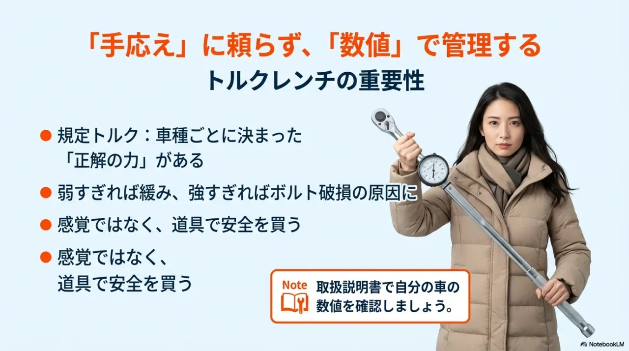 感覚ではなく数値で締める重要性を示す画像