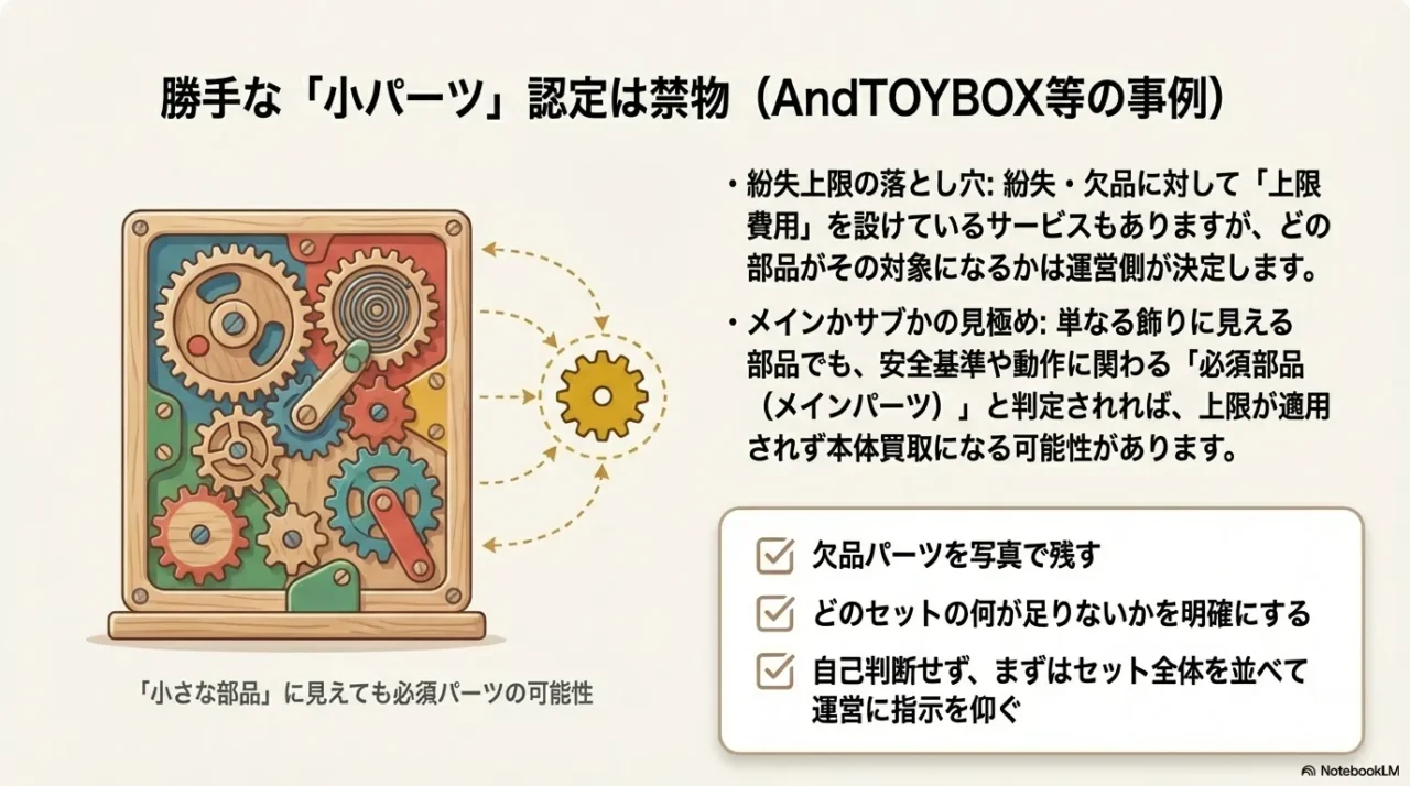 サブスクおもちゃの欠品パーツ判断の注意点