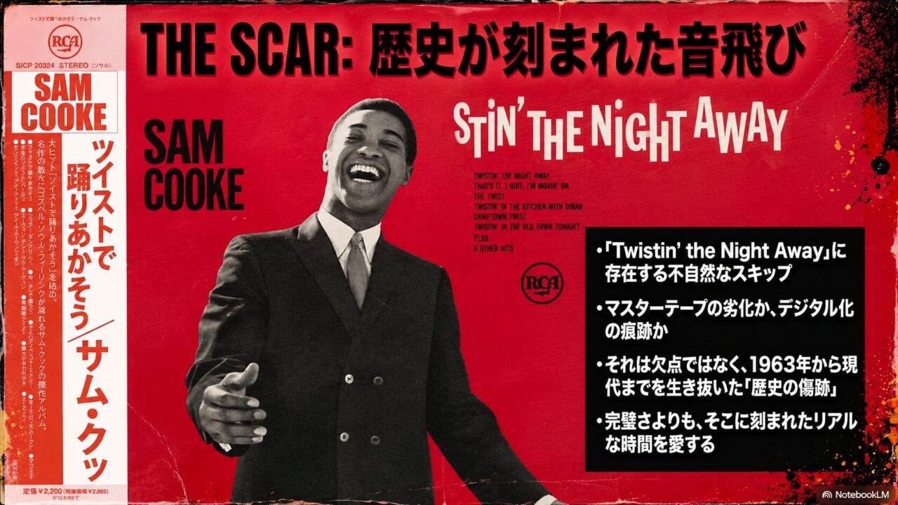Twistin' the Night Awayに残る音飛び問題を説明するイメージ