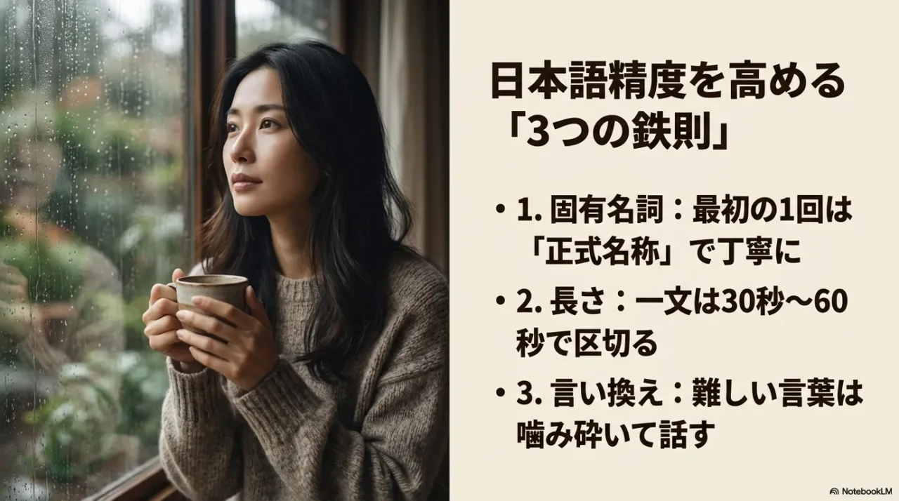 固有名詞・区切り・言い換えで日本語精度を上げるポイントの画像