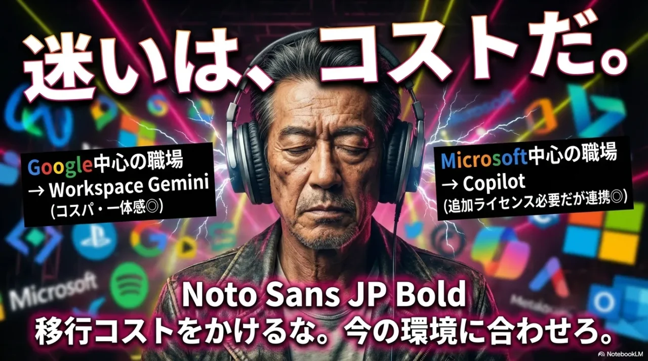 既存環境に合わせて選び、移行コストを増やさない判断が重要という比較ポイント