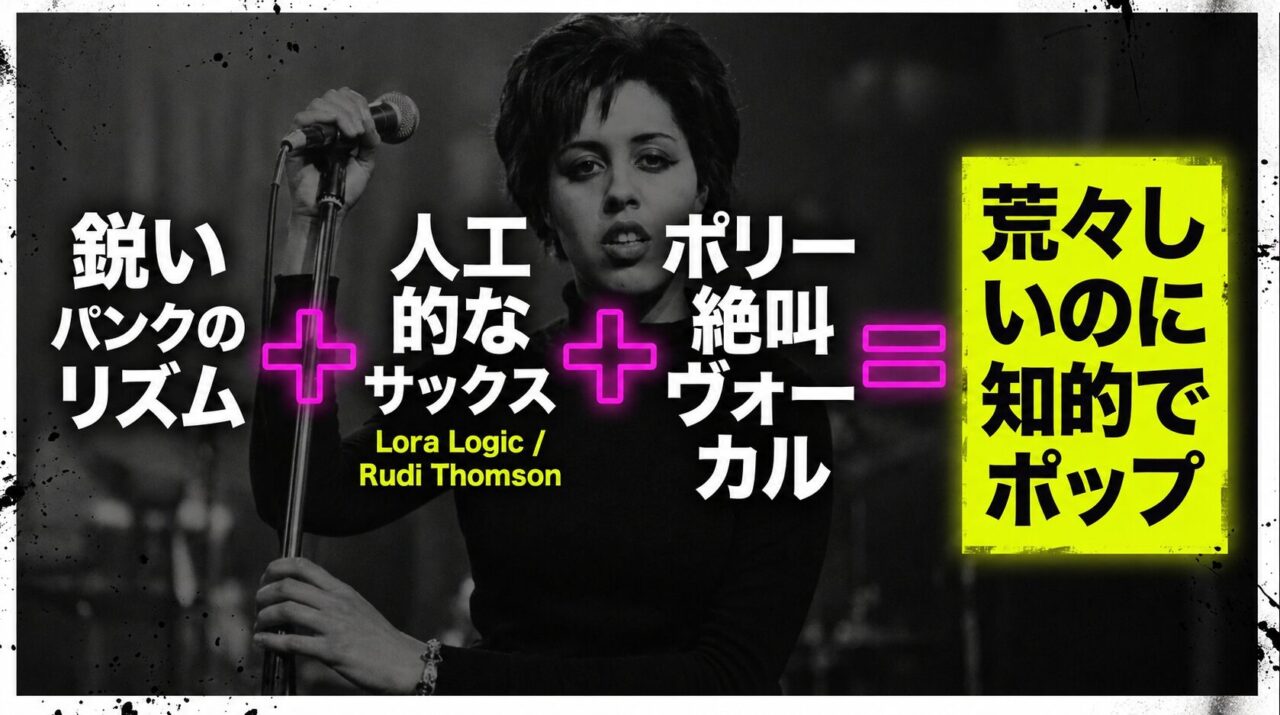 Xレイスペックスのサックス入りパンクサウンドを説明する画像